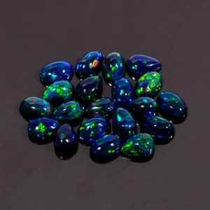 Lote de 20 cabujones naturales de ópalo etíope negro forma mixta 6,00 quilates 6x4x3 mm - Imagen 1 de 3