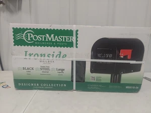 Postmaster Ironside Black Steel Mailbox Large 20.25" x 9.75" x 7.75” MB801B-04 - Picture 1 of 6