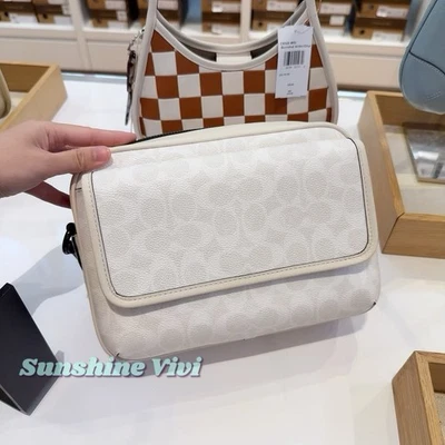 Bolso Bandolera Coach CR712 NUEVO CON ETIQUETAS Firma Lona Blanco/Negro Foto 1 de 4