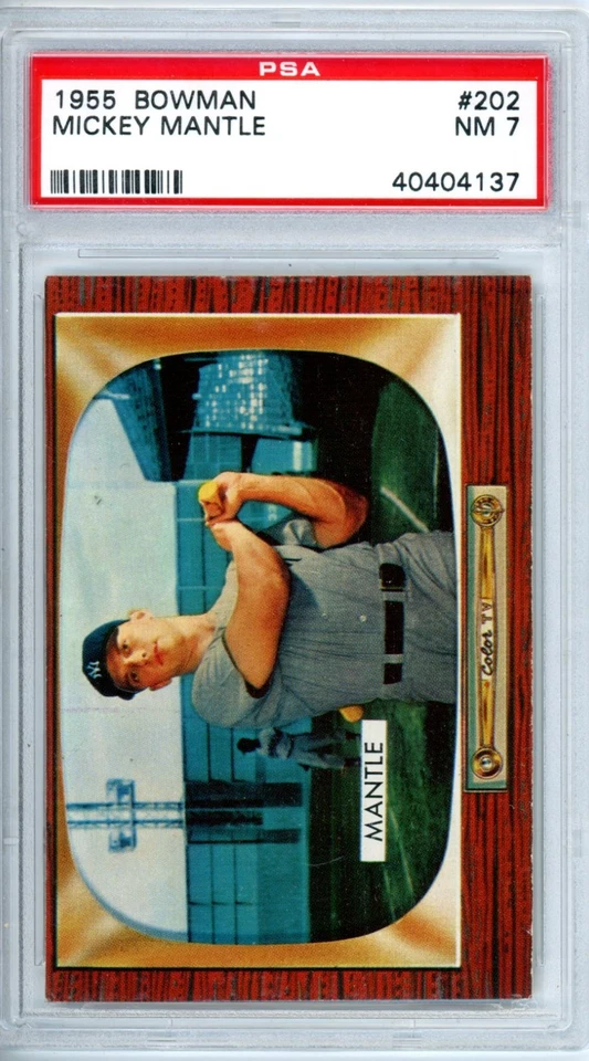 Bowman Mickey Mantle 1955 #202 PSA 7 Yankees Foto 1 de 1