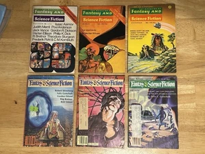 6 Vintage The Magazine Of Fantasy And Science Fiction 1973 74 80 81 82 Sci-Fi - Picture 1 of 3