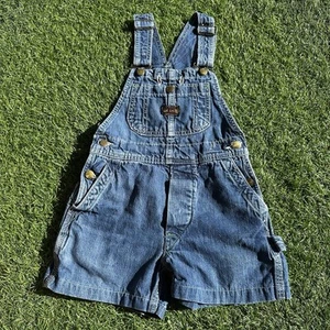 Vintage Big Smith Kids Short Overalls Size 3T 4T Toddler Denim Farmer - Picture 1 of 8