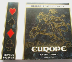 Tarjetas de Juego Puente Europa Vintage Doble Baraja Recubierta de Plástico Hecho en España - Imagen 1 de 8
