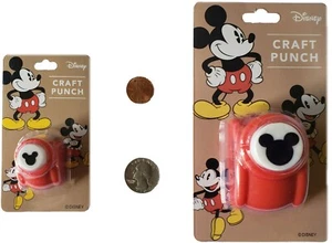 Kleine und große Disney Bastel Papier Stanzer von Mickey Mouse Logo (2 Stanzer) - Bild 1 von 8