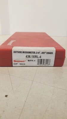 STARRETT 436.1XRL-4 Outside Micrometer,3-4 In,0.001 In graduations - Image 1 of 2