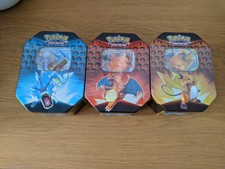 Pokemon TCG Hidden Fates Tins x3 Full Art Set - New & Sealed - 3 Tins