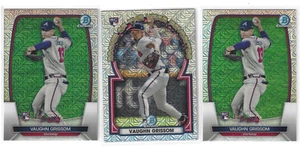 2 2023 Bowman Chrome VAUGHN GRISSOM  MOJO Refractor RC  & 1 ROY FAVORITES BRAVES - Picture 1 of 1