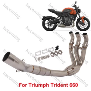 Exhaust Front Pipe For Triumph Trident 660 Tiger 660 Sport 2021-2025 Header Pipe - Picture 1 of 5