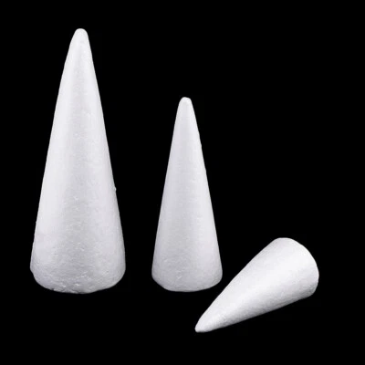 3 Pcs Cone Shape DIY Christmas Tree Styrofoam Foam Modeling Craft 15/20/25cm - Image 1 of 4