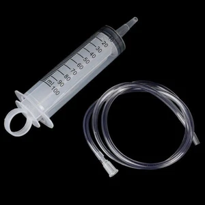 100ml + 100cm Tube Large Syringe Hydroponics Nutrient Measuring Tool Reusable - Picture 1 of 10
