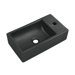 18" Ceramic Vanity Sink Top in Matte Black - Picture 1 of 7