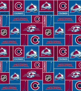 Colorado Avalanche Fleece Fabric-NHL Fleece Blanket Fabric Sold By The Yard - Picture 1 of 3