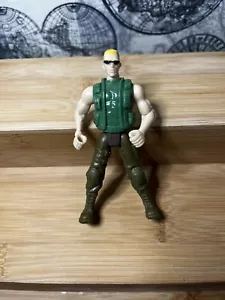 Military GI Style Action Figure 4" Blonde Hair Green Tank - Picture 1 of 9