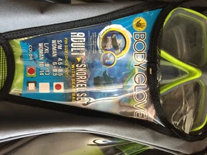 NEW Body Glove Adult Snorkeling Set with Go Pro Mount Gray/Green Small/Medium - Picture 1 of 1