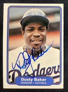 Dusty Baker Signed 1982 Fleer #1 Baseball Card LA Dodgers Braves Autograph TPG - Picture 1 of 2