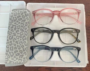 Design Optics by Foster Grant Clancy Occhiali da Lettura Rotondi in Plastica, Confezione da 3 +2,00 - Foto 1 di 1