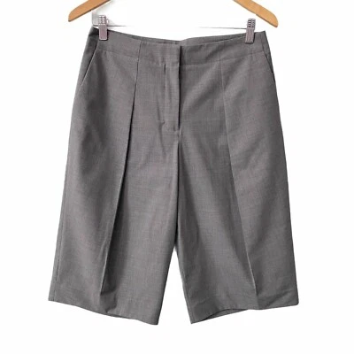 Bermudas Kit And Ace Gris Carrera Pantalones Cortos Talla 4 Lana Mezcla Seda Negocios Informales Foto 1 de 4