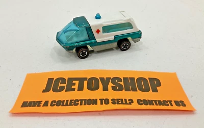 Ambulancia Mattel Hot Wheels Redline Heavyweights 1969 Aqua HK azul vidrio blanco Foto 1 de 4