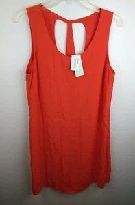 SKIES ARE BLUE Dress Women's Medium Orange Cut out back Sexy Resort Beachy - Picture 1 of 5