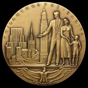 Marts & Lundy Philanthropy Volunteer Leadership Award Medal Bronze C P Jennewein - Picture 1 of 2