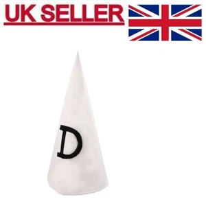 DUNCE 'D' WHITE HAT KIDS ADULT FANCY DRESS NEW NAUGHTY SCHOOL - Picture 1 of 2