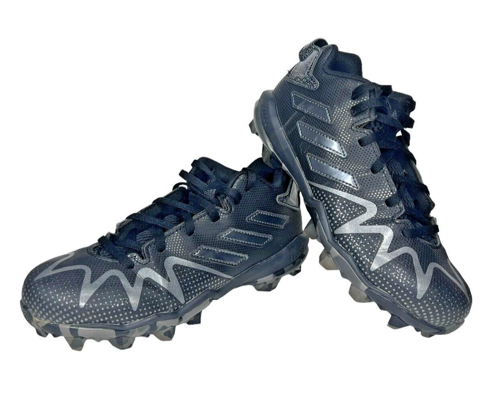 ADIDAS Freak Spark MD Football Cleats Youth Size 2.5 Black And Silver - Image 1 of 4