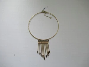 Libby Edelman Ladies gold tone hoop choker necklace NWOT rectangular pendant - Picture 1 of 1