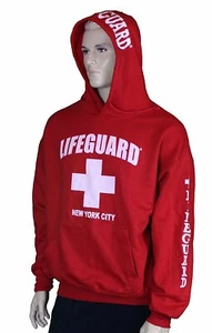 Lifeguard New York City NY Life Guard Sweatshirt Red - Picture 1 of 7