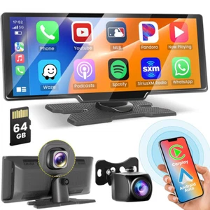 Portable 9.3" Wireless Apple CarPlay Android Auto Touch Screen Car Radio Stereo - Picture 1 of 23