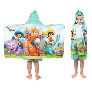 Dino Ranch Bath/Pool/Beach Soft Cotton Terry Hooded Towel Wrap, 24 in x 50 in, - Picture 1 of 6