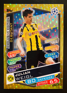 2016 Topps Champions League Julian Weigl Debut Borussia Dortmund refractor card