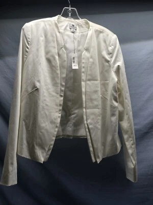 Blazer aberto feminino Worthington novo com etiquetas 2XLT forrado branco alto  - Imagem 1 de 4