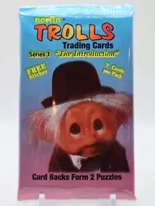 1992 Collect A Card Trolls Series 1 Trading Cards Pack (7 Cards) - Picture 1 of 3
