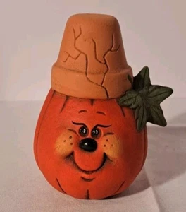 KERAMIK CRACK-POT SAMMLERSTÜCK SCHELMISCHES KÄTZCHEN HALLOWEEN KÜRBIS HANDBEMALT - Bild 1 von 7