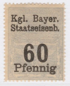 German States Bavaria Revenue Railway 60pf MH* Stamp A19P38F662 - Picture 1 of 1