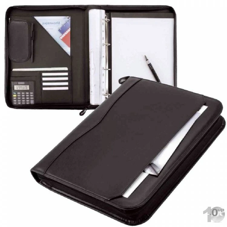 Alassio Orgamappe REGGIO DIN A4 Lederimitat schwarz Aktenmappe Ringbuchmappe