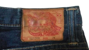 skull jeans by analchemist lot 5010xx fab four & co Selvedge - Picture 1 of 8