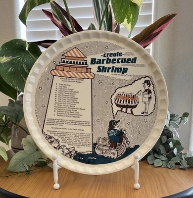 Capitan Jacks Creole Barbecued Shrimp Recipe Plate By Royal China 1983 - Image 1 of 4