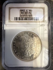 1882 S Morgan Silver Dollar NGC MS-63 PL - Picture 1 of 2