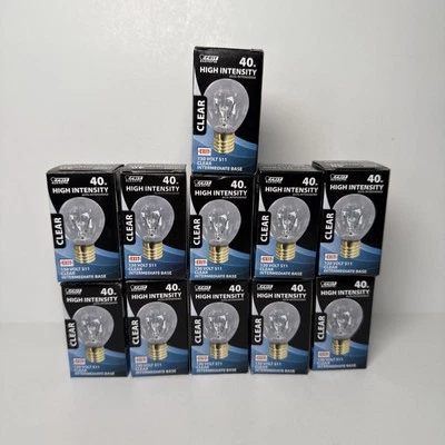 FEIT ELECTRIC 40 Watt 130V S11 Exit Sign High Intensity Clear Light Bulb Lot x11 - Image 1 of 4