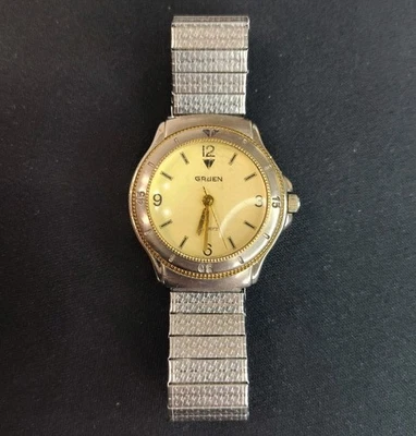 Vintage Gruen Womens Watch 219-2035 Silver & Gold Tone New Battery - Image 1 of 3