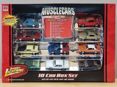 Juego de caja de 10 autos Johnny Lightning Muscle Cars edición limitada diecast 1:64 Foto 1 de 4