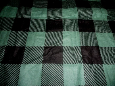 new 2 KING size Cotton Flannel Pillow Cases black dark green BUFFALO PLAID Bold - Image 1 of 4