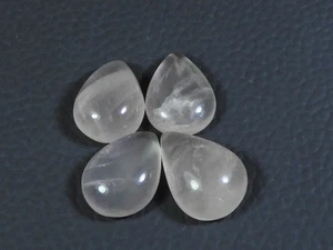 Lote de 4 piezas de piedras preciosas sueltas cabujón pera cuarzo rosa natural 11X15 mm 32 quilates R091 - Imagen 1 de 9