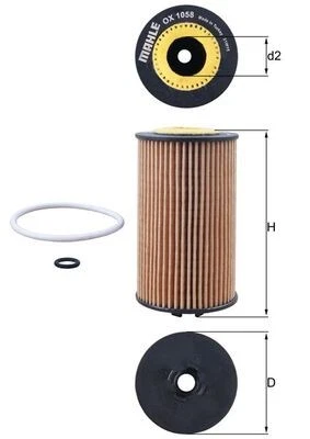 OX 1058D MAHLE Oil Filter for CHEVROLET,OPEL,VAUXHALL - Image 1 of 1