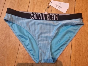 Calvin Klein Women's Classic Bikini Swim Bottoms Blue Size Medium NEW - Picture 1 of 15