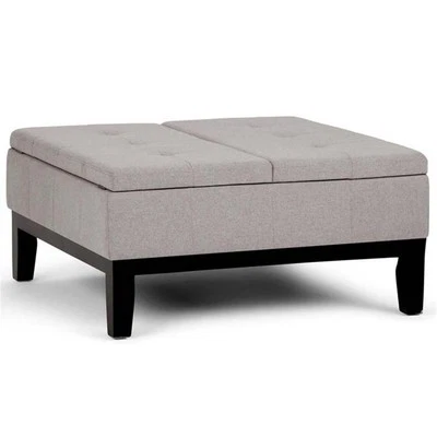 Simpli Home Dover Coffee Table Ottoman in Cloud Gray - Image 1 of 4
