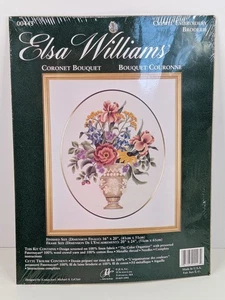 Elsa Williams Crewel Embroidery Kit CORONET BOUQUET Stamped Linen Floral 00443 - Picture 1 of 5