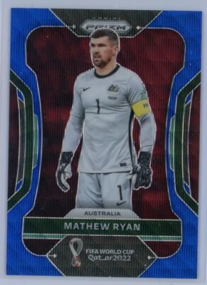 2022 Panini Prizm World Cup 286 Mathew Ryan Blue Wave Prizm 002/199 - Image 1 of 2