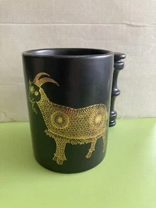 Portmeirion Pottery Black,Gold Mug,Capricorn,Goat,Zodiac - Picture 1 of 8